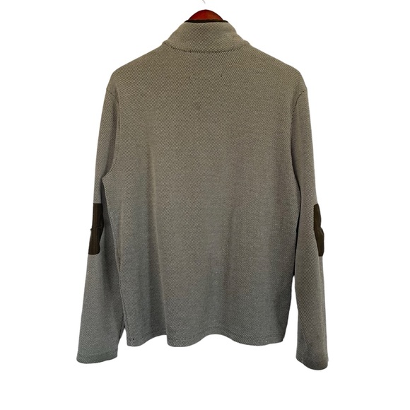 Comstock & Co 1/4 Zip Pullover Mock Neck Green White Sz Large - Picture 4 of 12